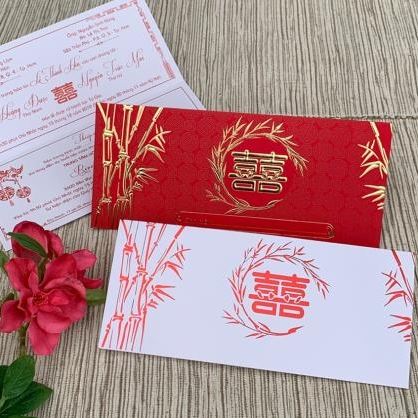 In thiệp cưới truyền thống đỏ nhung - In ấn Phước Sang - Công Ty TNHH Dịch Vụ In Phước Sang